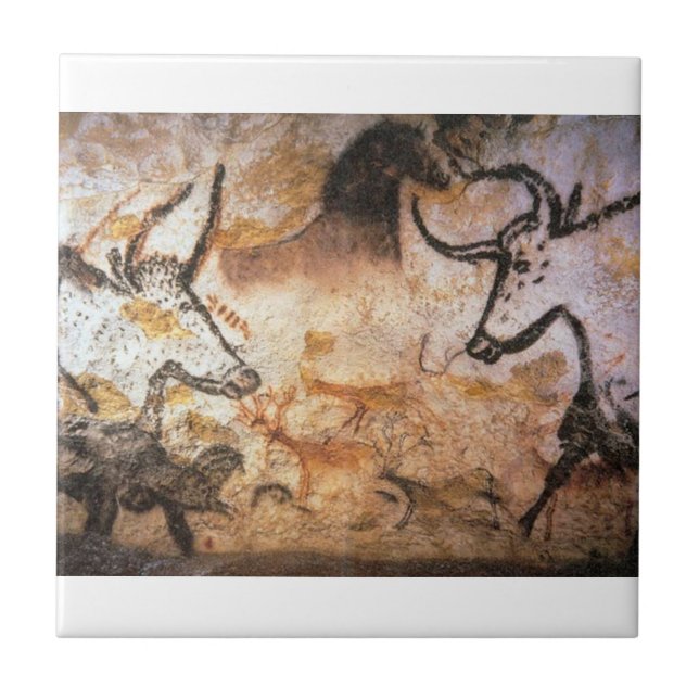Lascaux Bulls Buffalo Cave Painting Kakelplatta (Framsidan)
