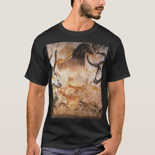 Lascaux Bulls Buffalo Cave Painting T Shirt (Framsida)