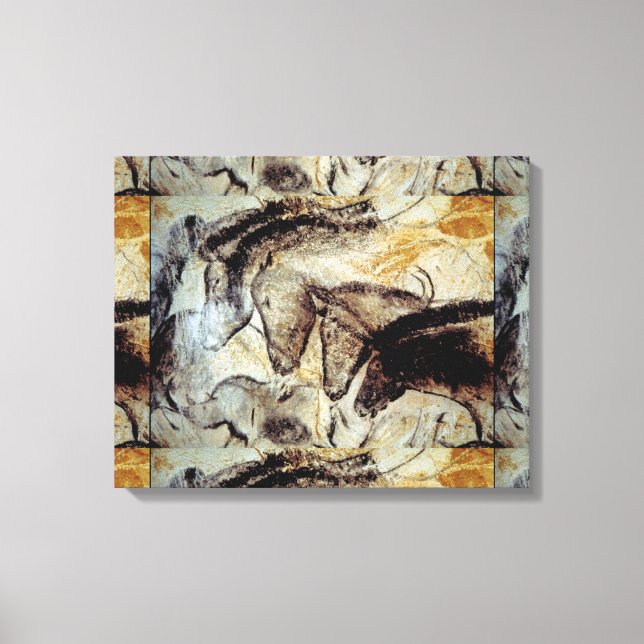 Lascaux Cave Painting of Horses on Canvas (Framsida)