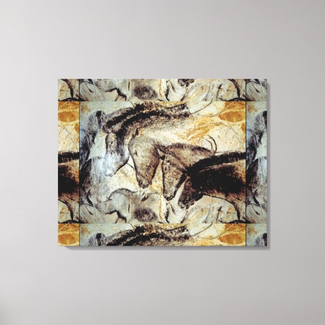 Lascaux Cave Painting of Horses on Canvas (Framsida)