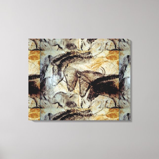 Lascaux Cave Painting of Horses on Canvas (Framsida)