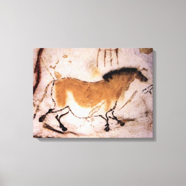Lascaux Dun Horse - Förhistorisk Panting på Canvas (Framsida)