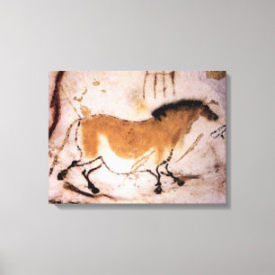 Lascaux Dunhäst - förhistoriskt flåsa på kanfa Canvastryck