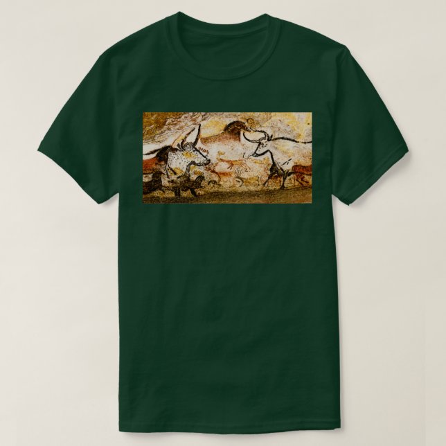 Lascaux Hall of the Bulls Hjort and Aurochs 1 T Shirt (Design framsida)