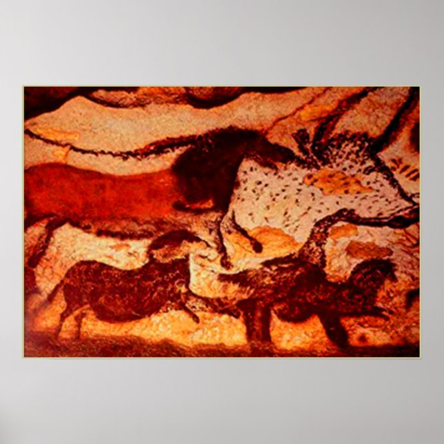 Lascaux Horses and a Bull Poster (Framsidan)