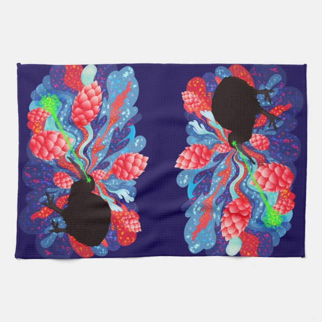 Lase Kiwi Skutt Explosion Kökshandduk (Horisontell)