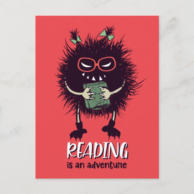 Läser är äventyr lustig lärare vykort (Framsida)