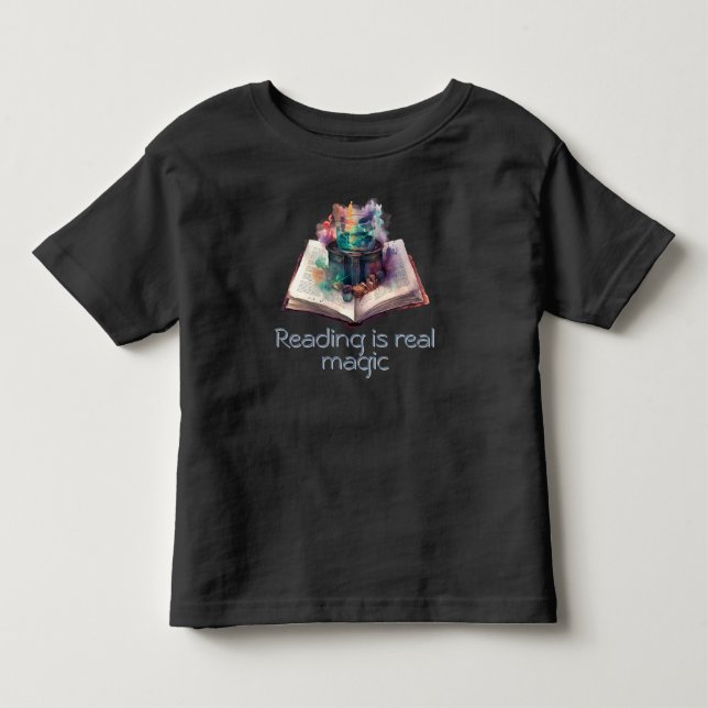 Läser är magisk T-shirt, litteratur, Kids Tee (Framsida)