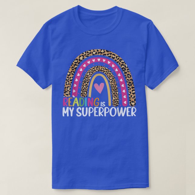 Läser är min supermakt Regbow Bibliotek Student B T Shirt (Design framsida)