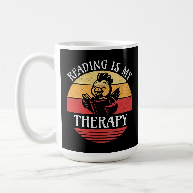 Läser är min terapeutiskt belönta Bok-läskyckling Kaffemugg (Vänster)