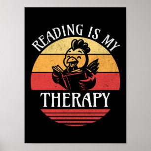 Läser är min terapeutiskt belönta Bok-läskyckling Poster
