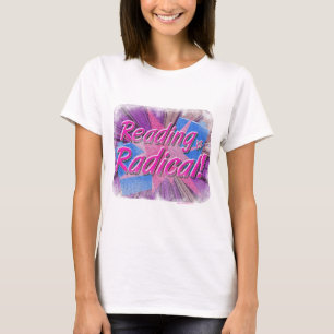 Läser är Radical Retro Bookworm Slogan Tee Shirt