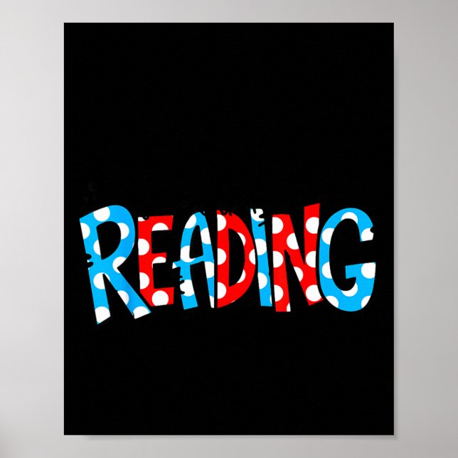 Läser böcker läsare älskare bibliotekarie lärare b poster (Framsidan)