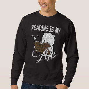 Läser Bok litteraturläsare i Bibliotek Bokar Lång Ärmad Tröja