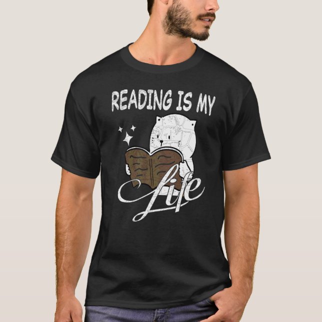 Läser Bok litteraturläsare i Bibliotek Bokar T Shirt (Framsida)