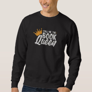 Läser Bok Queen Reader Bookworm Bokar Distress Lång Ärmad Tröja
