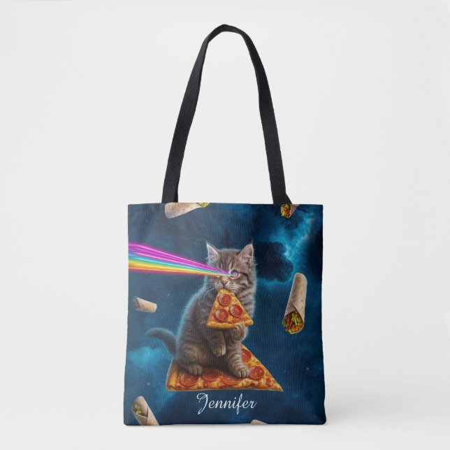 Laser Cat Pizza Party Tygkasse (Framsida)