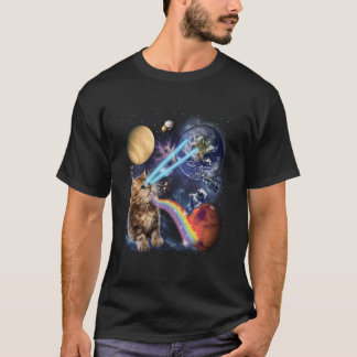Laser Cat Space Cat Kitten Laser Eyes T Shirt