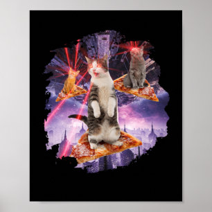 Laser Cats Pizza Kattunge Poster