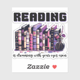 Läser drömmer om ögon öppet klistermärken