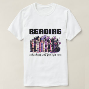 Läser drömmer om ögon öppet t shirt