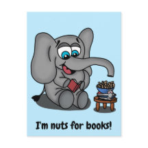 Läser elefant: Jag är Nöt för Bokar