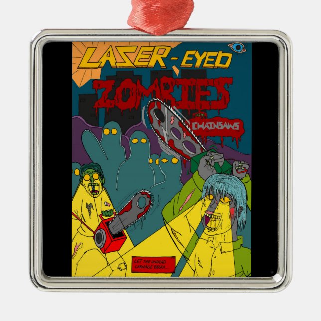 Laser-Eyed Zombies med Chainsaws Ornament (Framsidan)
