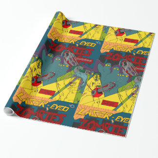 Laser-Eyed Zombies med Chainsaws Wrapping Papper Presentpapper