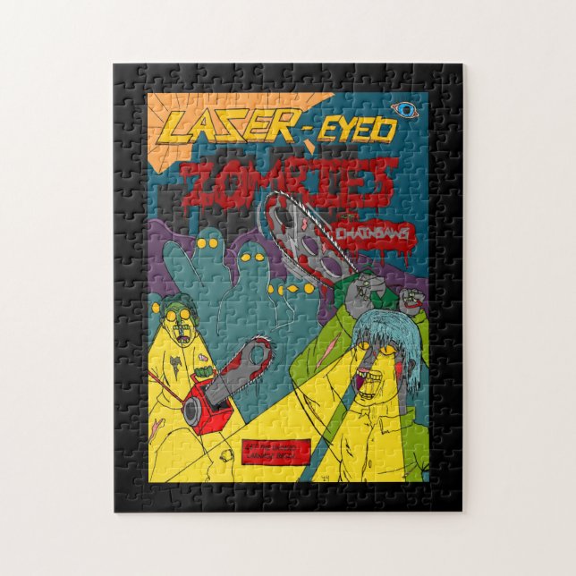 Laser-Eyed Zombies with Chainsaws Puzzle Pussel (Vertikal)