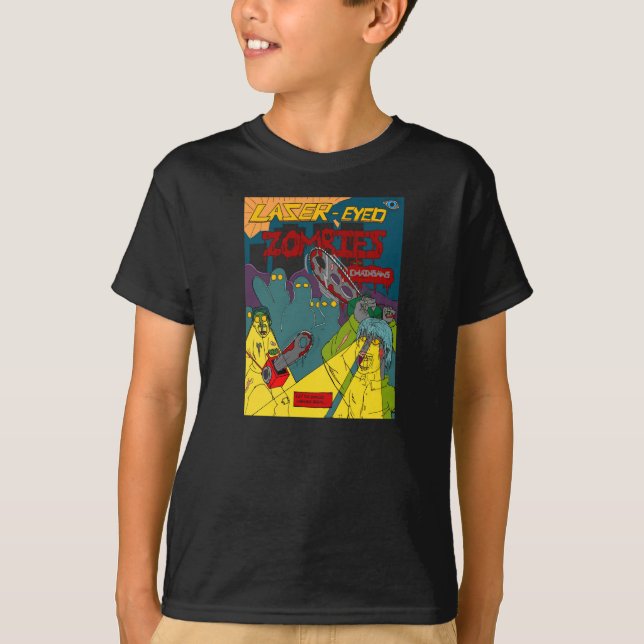 Laser-Eyed Zombies with Chainsaws Shirts T-shirt (Framsida)