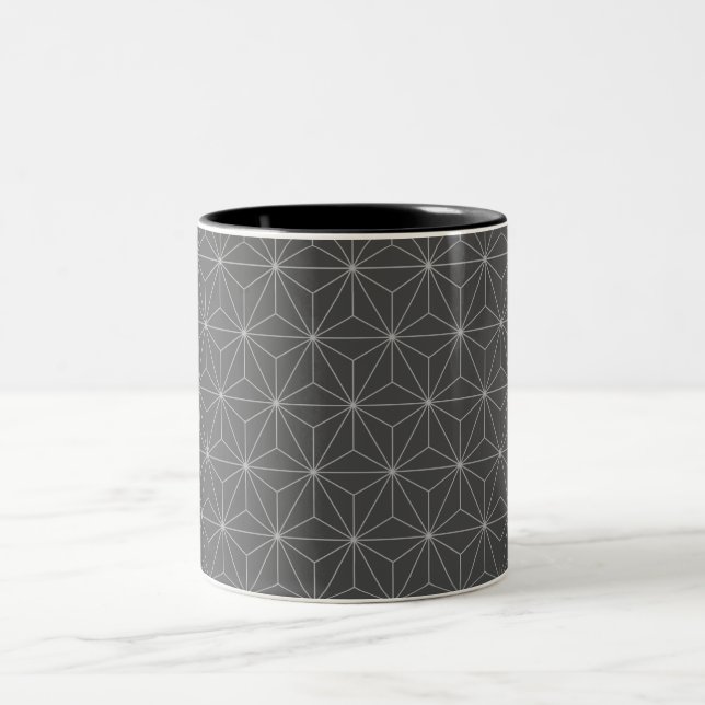 Laser GeoMetric Grått White Två-Tonad Mugg (Center)