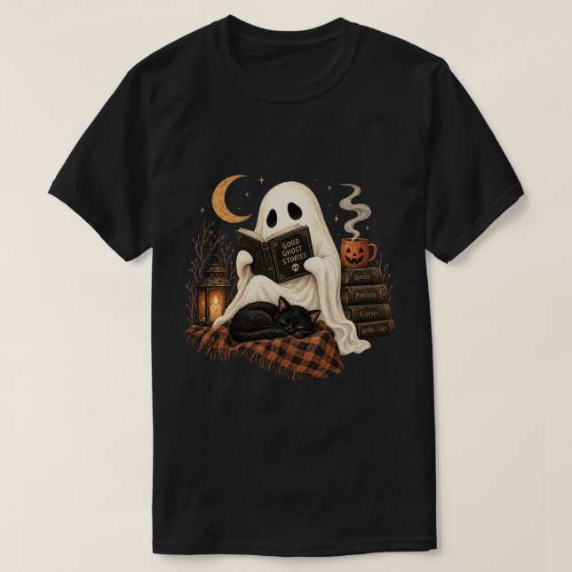 Läser Ghost Halloween T Shirt (Design framsida)