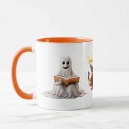 Läser Ghost och Pumpkin" Halloween Mugg