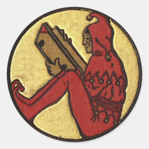 Läser Gnome Sticker Runt Klistermärke