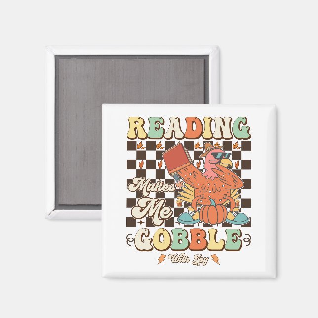 Läser gör att jag blir glad med Coolan JY Thanksgi Magnet (Front/Back)