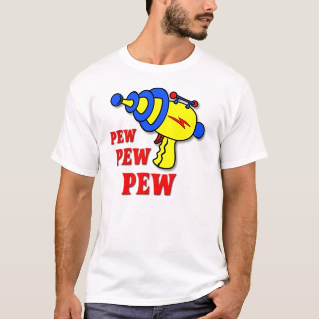 Laser Gun Pew Pew Pew Rollig T-Shirt (Framsida)