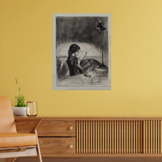 Läser i lampans sken, Whistler Poster