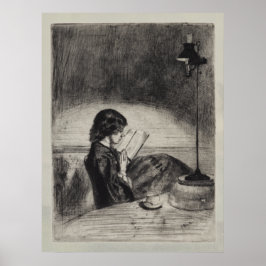 Läser i lampans sken, Whistler Poster