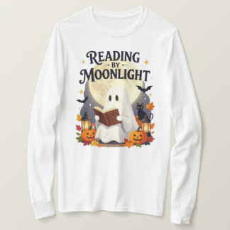 Läser i månljus spök Halloween T Shirt