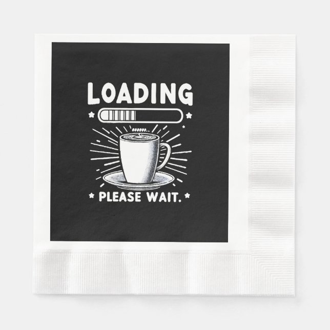 Läser in Vänta tills kaffet från Kaffe älskare är  Pappersservett (Framsidan)