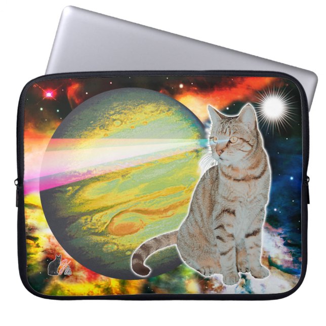Laser-Katt Mossbody Datorfodral (Framsidan)