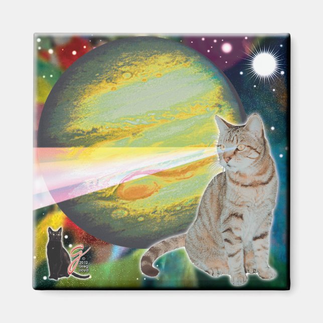 Laser-Katt Mossbody Magnet (Framsidan)