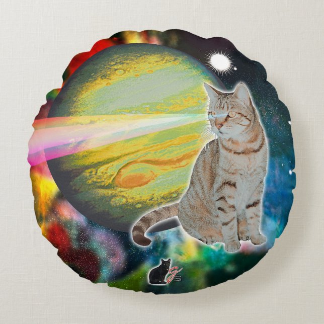 Laser-Katt Mossbody  Rund Kudde (Framsidan)