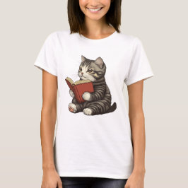 Läser kattfartyg, bokat kattöverdrag t shirt