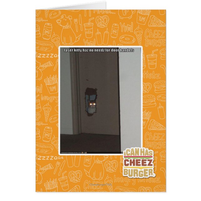 Laser Kattunge Hälsningskort (Framsidan)
