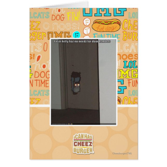 Laser-kattunge Hälsningskort (Framsidan)