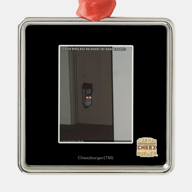 Laser-kattunge Julgransprydnad Metall (Framsidan)