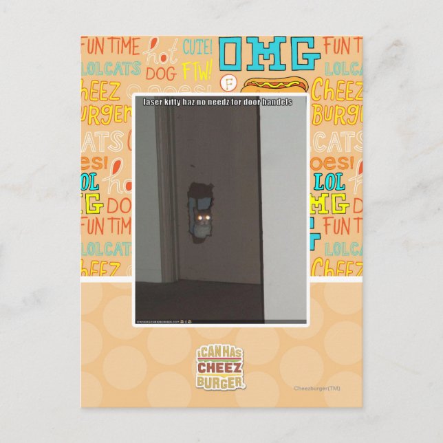 Laser Kattunge Vykort (Framsida)