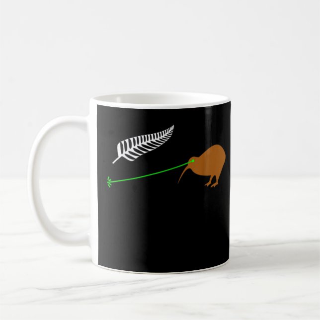 Laser Kiwi Flagga- Nya Zeeland Popular Choice Kaffemugg (Vänster)