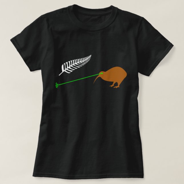 Laser Kiwi Flagga- Nya Zeeland Popular Choice T Shirt (Design framsida)